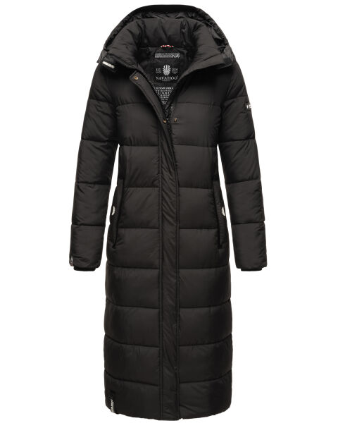 Navahoo Isalie Damen lange Winterjacke gesteppt Schwarz-Gr.S