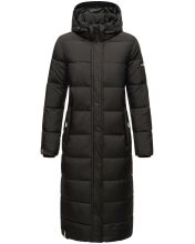 Navahoo Isalie Damen lange Winterjacke gesteppt Schwarz-Gr.M