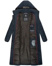 Navahoo Isalie Damen lange Winterjacke gesteppt Navy-Gr.S