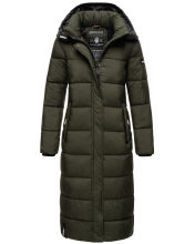 Navahoo Isalie Damen lange Winterjacke gesteppt Dark-Olive-Gr.S