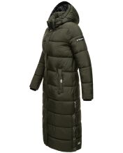 Navahoo Isalie Damen lange Winterjacke gesteppt Dark-Olive-Gr.S