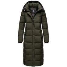 Navahoo Isalie Damen lange Winterjacke gesteppt Dark-Olive-Gr.M