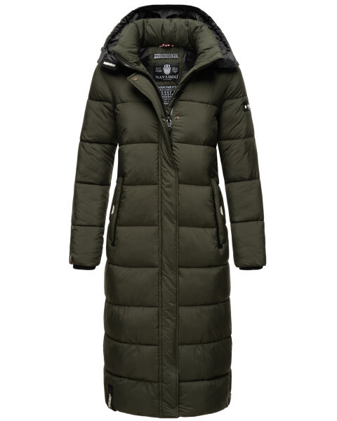 Navahoo Isalie Damen lange Winterjacke gesteppt Dark-Olive-Gr.L