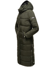 Navahoo Isalie Damen lange Winterjacke gesteppt Dark-Olive-Gr.L