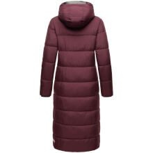 Navahoo Isalie Damen lange Winterjacke gesteppt Weinrot-Gr.M