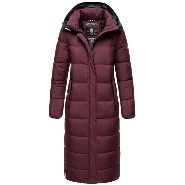 Navahoo Isalie Damen lange Winterjacke gesteppt Weinrot-Gr.L