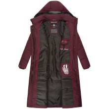 Navahoo Isalie Damen lange Winterjacke gesteppt Weinrot-Gr.L