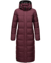 Navahoo Isalie Damen lange Winterjacke gesteppt Weinrot-Gr.XL