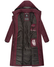 Navahoo Isalie Damen lange Winterjacke gesteppt Weinrot-Gr.XL