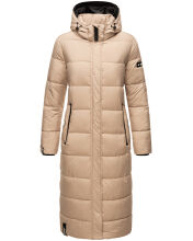 Navahoo Isalie Damen lange Winterjacke gesteppt Taupe-Gr.XS