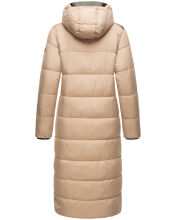 Navahoo Isalie Damen lange Winterjacke gesteppt Taupe-Gr.XS