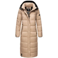 Navahoo Isalie Damen lange Winterjacke gesteppt Taupe-Gr.XL