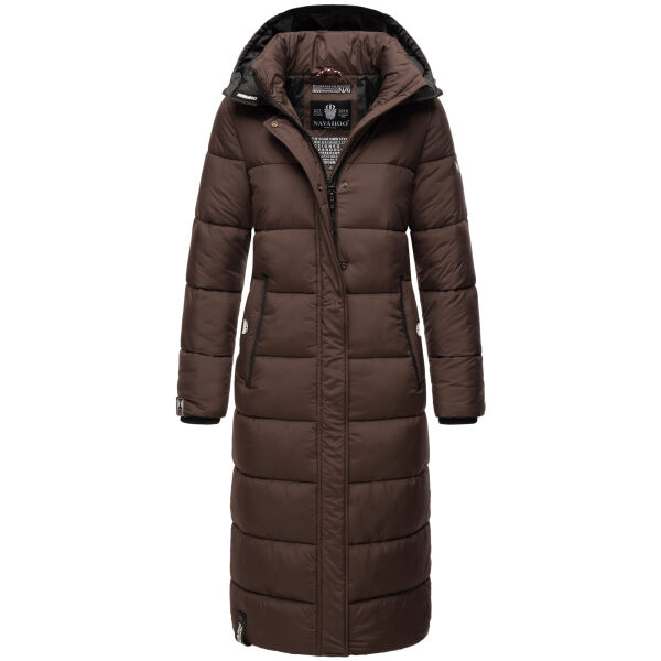 Navahoo Isalie Damen lange Winterjacke gesteppt Schoko-Gr.XS