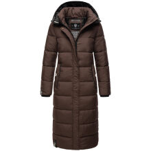 Navahoo Isalie Damen lange Winterjacke gesteppt Schoko-Gr.XS