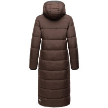 Navahoo Isalie Damen lange Winterjacke gesteppt Schoko-Gr.XS