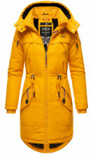 Marikoo Kamil Damen Parka Winterjacke mit Kapuze Gelb Größe XS - Gr. 34