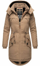 Marikoo Kamil Damen Parka Winterjacke mit Kapuze Taupe...