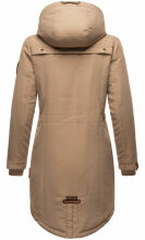 Marikoo Kamil Damen Parka Winterjacke mit Kapuze Taupe Größe XL - Gr. 42