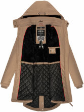 Marikoo Kamil Damen Parka Winterjacke mit Kapuze Taupe Größe XL - Gr. 42