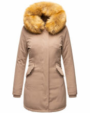 Marikoo Karmaa Damen Parka Winterjacke warm gefüttert Taupe Größe XS - Gr. 34