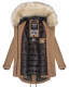 Navahoo Lady Like Damen Winterjacke mit Kapuze Taupe Größe S - Gr. 36
