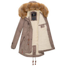 Navahoo LaViva warme Damen Winterjacke mit Teddyfell Taupe Grey Gr&ouml;&szlig;e XS - Gr. 34
