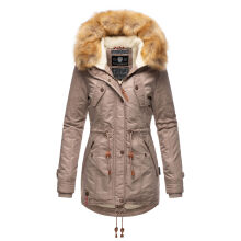 Navahoo LaViva warme Damen Winterjacke mit Teddyfell Taupe Grey Gr&ouml;&szlig;e XS - Gr. 34