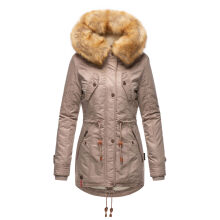Navahoo LaViva warme Damen Winterjacke mit Teddyfell Taupe Grey Gr&ouml;&szlig;e XS - Gr. 34