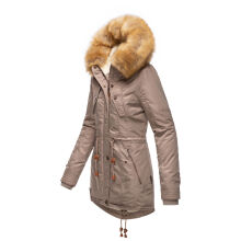 Navahoo LaViva warme Damen Winterjacke mit Teddyfell Taupe Grey Gr&ouml;&szlig;e XS - Gr. 34
