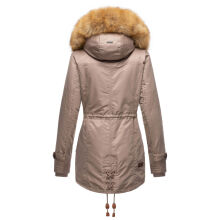 Navahoo LaViva warme Damen Winterjacke mit Teddyfell Taupe Grey Gr&ouml;&szlig;e XS - Gr. 34