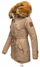 Marikoo La Viva Princess Damen Winterjacke mit Kapuze Taupe Grey Größe XS - Gr. 34