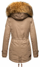 Marikoo La Viva Princess Damen Winterjacke mit Kapuze Taupe Grey Größe XS - Gr. 34