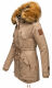 Marikoo La Viva Princess Damen Winterjacke mit Kapuze Taupe Grey Größe XS - Gr. 34