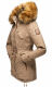 Marikoo La Viva Princess Damen Winterjacke mit Kapuze Taupe Grey Größe XS - Gr. 34