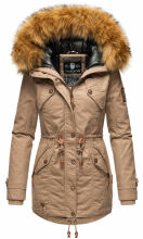 Marikoo La Viva Princess Damen Winterjacke mit Kapuze Taupe Grey Größe S - Gr. 36