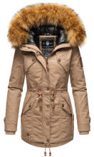 Marikoo La Viva Princess Damen Winterjacke mit Kapuze Taupe Grey Gr&ouml;&szlig;e M - Gr. 38