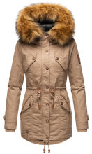 Marikoo La Viva Princess Damen Winterjacke mit Kapuze Taupe Grey Gr&ouml;&szlig;e M - Gr. 38