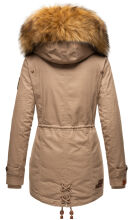Marikoo La Viva Princess Damen Winterjacke mit Kapuze Taupe Grey Gr&ouml;&szlig;e M - Gr. 38
