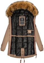Marikoo La Viva Princess Damen Winterjacke mit Kapuze Taupe Grey Gr&ouml;&szlig;e M - Gr. 38
