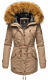 Marikoo La Viva Princess Damen Winterjacke mit Kapuze Taupe Grey Größe L - Gr. 40