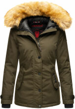 Navahoo Laura warme Damen Winterjacke mit Kapuze Olive-Gr.XS