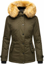 Navahoo Laura warme Damen Winterjacke mit Kapuze Olive-Gr.XS