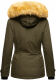 Navahoo Laura warme Damen Winterjacke mit Kapuze Olive-Gr.XS