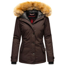 Navahoo Laura warme Damen Winterjacke mit Kapuze Chocolate-Gr.XS