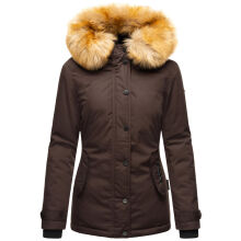 Navahoo Laura warme Damen Winterjacke mit Kapuze Chocolate-Gr.XS