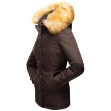 Navahoo Laura warme Damen Winterjacke mit Kapuze Chocolate-Gr.XS