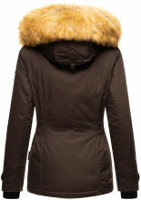 Navahoo Laura warme Damen Winterjacke mit Kapuze Chocolate-Gr.M