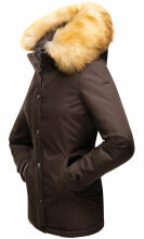 Navahoo Laura warme Damen Winterjacke mit Kapuze Chocolate-Gr.M