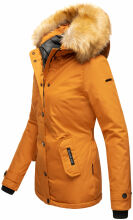 Navahoo Laura warme Damen Winterjacke mit Kapuze Cinnamon-Gr.M