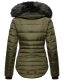 Marikoo Lotus warme Damen Winterjacke gesteppt mit Kunstfell Olive Größe S - Gr. 36